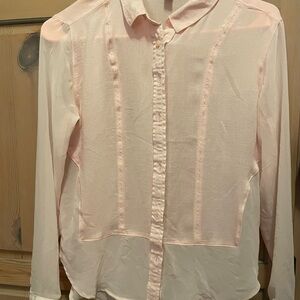 American Eagle Outfitters Pink Long Sleeve Button Down Shirt